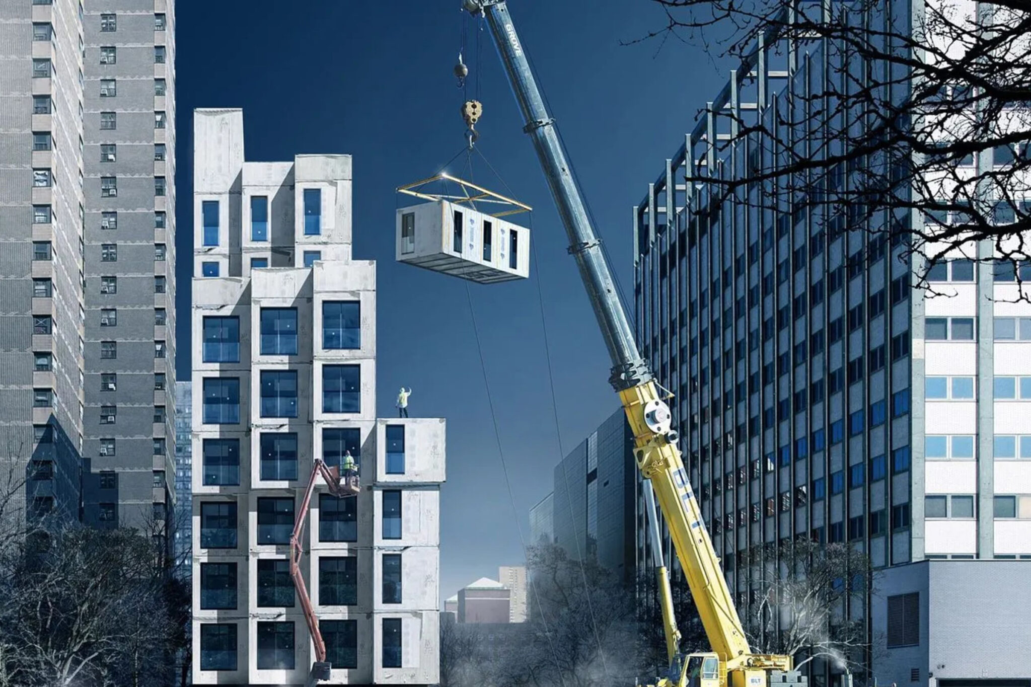 modular architecture site erection of a multi storey modular building